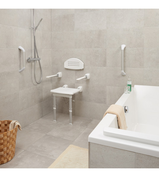 SECUCARE DOUCHESTOEL, OPKLAPBAAR, WIT, 420 X 380 MM SECUCARE DOUCHESTOEL, OPKLAPBAAR, WIT, 420 X 380 MM