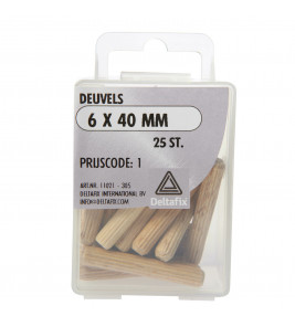 DEUVEL HOUT 6 X 40 MM 25ST