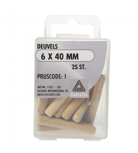 DEUVEL HOUT 6 X 40 MM 25ST