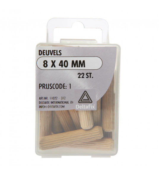 DEUVEL HOUT 8 X 40 MM 22ST