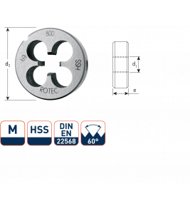 HSS RONDE SNIJPLAAT 20MM, DIN-EN 22568, M4 X 0.7