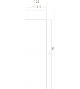 DEURSTOP WANDMONTAGE ÃƒÂ¸22X80MM ZWART