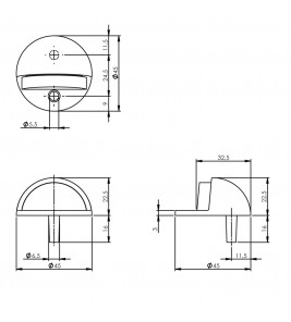 DEURSTOP ROND MODEL MAT ZWART