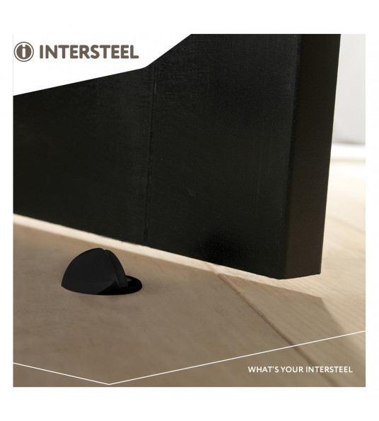 DEURSTOP ROND MODEL MAT ZWART