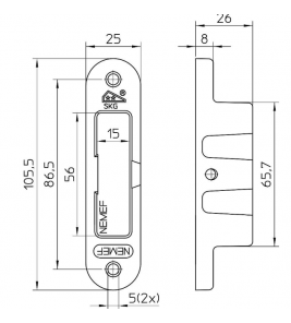 NEMEF SLUITKOM SKG** VS 4228 TBV BIJZETSLOT 106X25MM