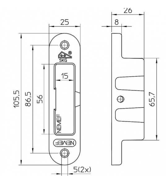NEMEF SLUITKOM SKG** VS 4228 TBV BIJZETSLOT 106X25MM NEMEF SLUITKOM SKG** VS 4228 TBV BIJZETSLOT 106X25MM