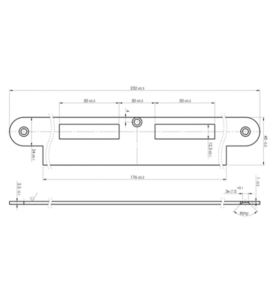 MAUER 454 SLUITPLAAT RVS DIN LS/RS AFGEROND TBV ZELFSL SLOTEN