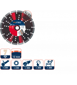 DIAMANTZAAGBLAD BETON/NATUURSTEEN 'K12' ø230X3,2Xø22,2