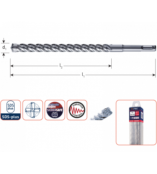 HAMERBOOR SDS+ QUATTRO-X ø12,0X210/260 (10 STUKS)