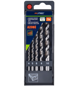 HOUTSPIRAALBORENSET '262', DIN 338, TLS, 5-DLG, ø4-10