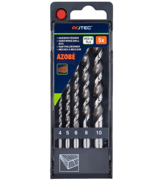 HOUTSPIRAALBORENSET '262', DIN 338, TLS, 5-DLG, ø4-10