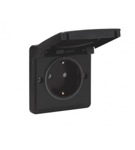 NIKO HYDRO WANDCONTACTDOOS RA 1V SCHROEF ZWART IP55