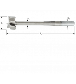 3D-HOUTBOOR MET 3-VL. SCHACHTEN VERJONGDE HALS, ø18X130