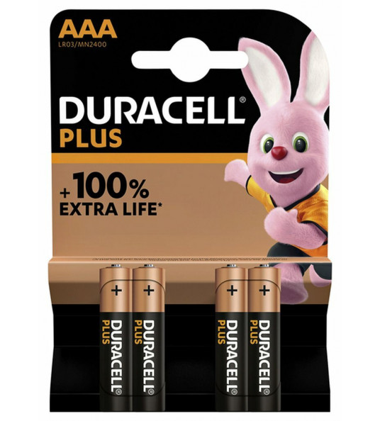 DURACELL ALKALINE PLUS 100 AAA 4ST DURACELL ALKALINE PLUS 100 AAA 4ST