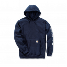 CARHARTT SLEEVE LOGO HOODED SWEATSHIRT NEW NAVY S