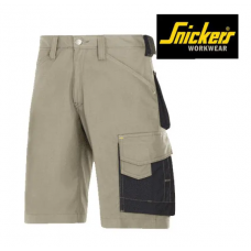 SNICKERS SHORTS, RIP-STOP, KHAKI - ZWART MT50 OP=OP