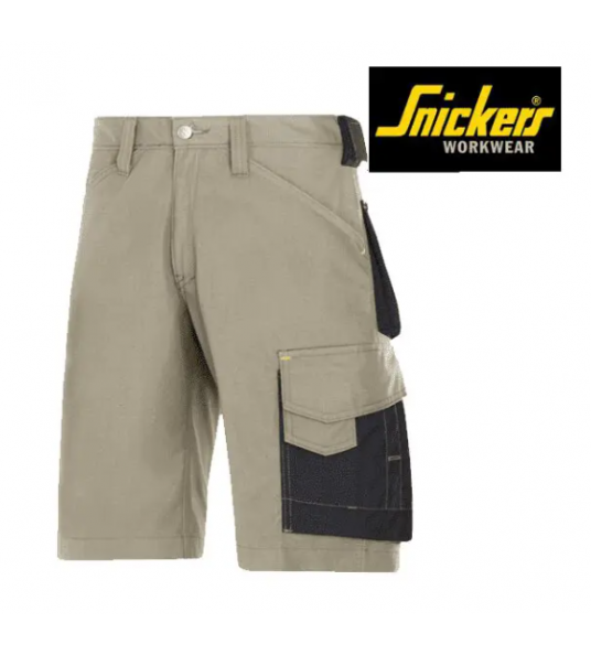 SNICKERS SHORTS, RIP-STOP, KHAKI - ZWART MT50 OP=OP