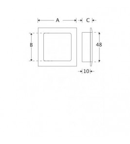 SCHUIFDEURKOM VIERKANT 50MM MGG