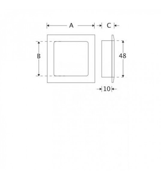 SCHUIFDEURKOM VIERKANT 50MM MGG