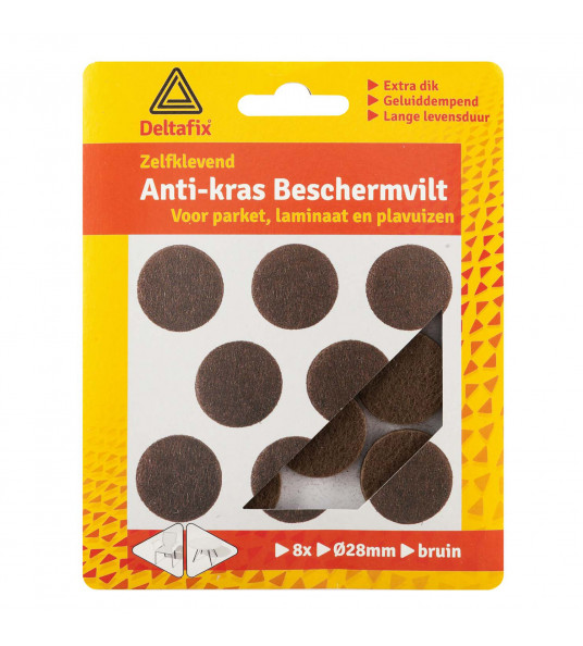 ANTI-KRASVILT ZELFKLEVEND ROND ZWART 28 MM 8ST