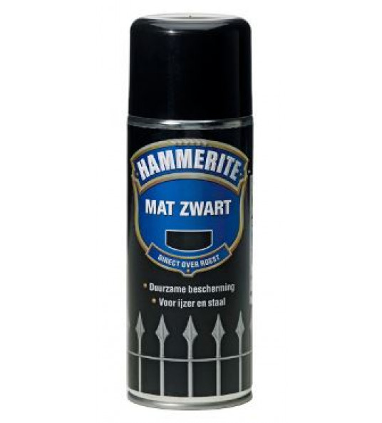 SPUITBUS HAMMERITE METAALLAK MAT ZWART 400ML