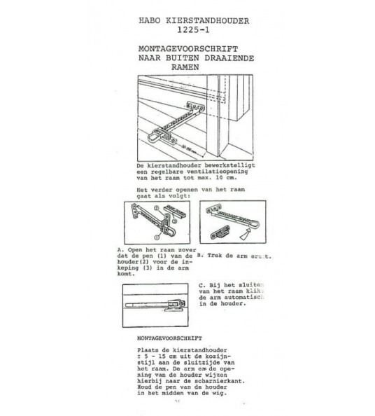 KIERSTANDHOUDER 1225-1 BUITENDRAAIEND KUNSTSTOF HABO