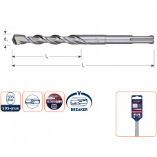 ROTEC HAMERBOOR SDS+ V-BREAKER ø18,0MM L=950/1000MM