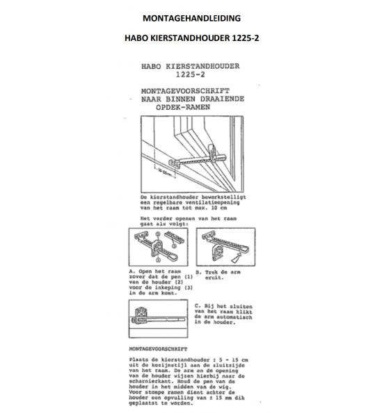 HABO KIERSTANDHOUDER 1225-2 BIN.DR. HABO KIERSTANDHOUDER 1225-2 BIN.DR.