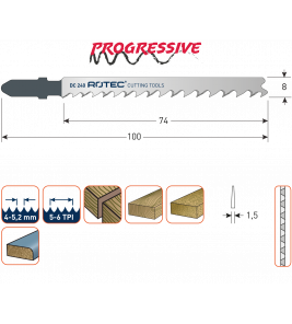 DECOUPEERZAAGBLAD DC240 PROGRESSIVE HOUT FIJN (5 STUKS)