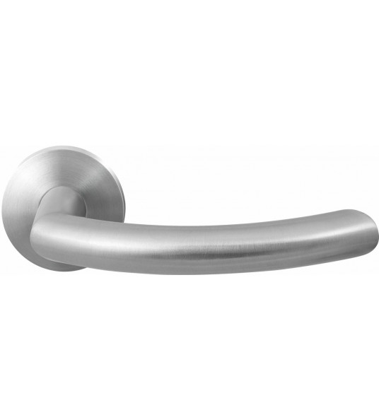 GPF2025.09-00 HOKI DEURKRUK OP RONDE ROZET RVS, 50X8MM GPF2025.09-00 HOKI DEURKRUK OP RONDE ROZET RVS, 50X8MM