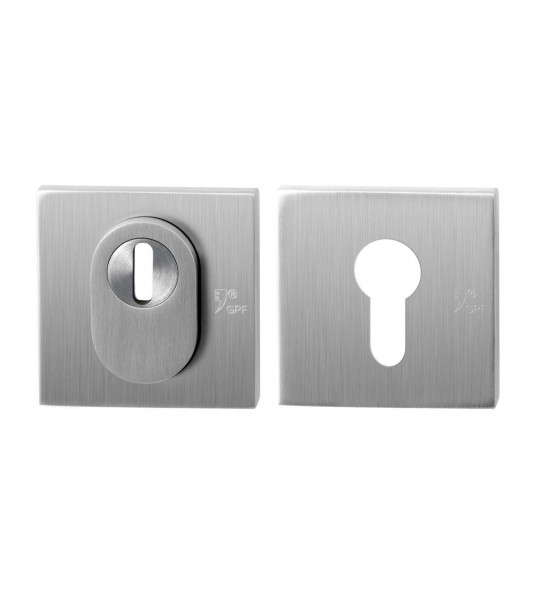 GPF9387.09 VEILIGHEIDSROZET VIERKANT 54 MM SKG*** MET KERNTREK RVS GEBORSTELD