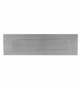 GPF9836.09 RVS MAT GEBORSTELD BRIEFPLAAT RECHTHOEKIG 350X100X2,5MM MET