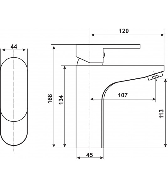 CORNAT BALATIUS 1 GREEPS-MENGKRAAN WASTAFEL CHROOM INCL CLICK PLUG