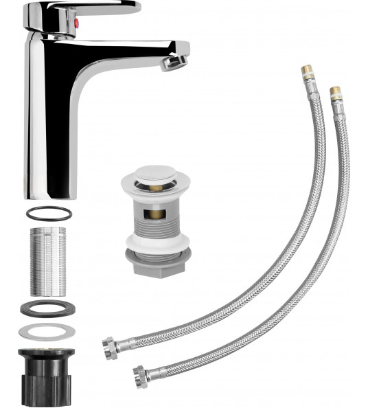 CORNAT BALATIUS 1 GREEPS-MENGKRAAN WASTAFEL CHROOM INCL CLICK PLUG