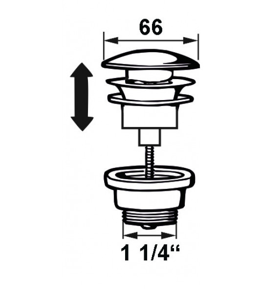 AFVOERPLUG CLICKER VOOR WASTAFEL 1 1/4" CHROOM AFVOERPLUG CLICKER VOOR WASTAFEL 1 1/4" CHROOM