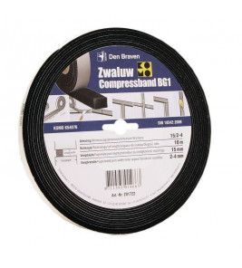 ZWALUW COMPRESSBAND 20/6 20X30 MM VOEGBREEDTE 5-10MM 5,6 METER ZWALUW COMPRESSBAND 20/6 20X30 MM VOEGBREEDTE 5-10MM 5,6 METER