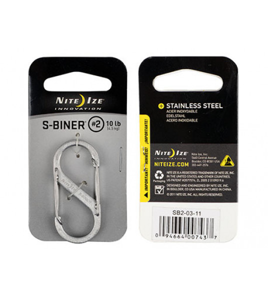NITE IZE S-BINER KARABIJNHAAK ZILVER #2