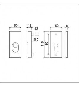 AMI VEILIGHEIDSROZET RECHTHOEKIG KERNTREK F1 DEURDIKTE 38-45 MM AMI VEILIGHEIDSROZET RECHTHOEKIG KERNTREK F1 DEURDIKTE 38-45 MM
