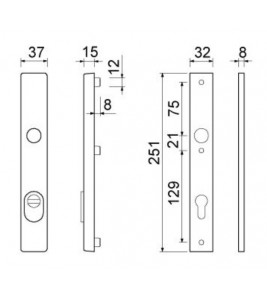 VHB 251/32 RECHTH. BUITEN BLIND BINNEN PC72 F1 DD.53/57 MM