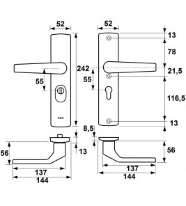 AXA PREMIUM VEILIGHEIDSBESLAG ZWART KRUK ARROW PC55 ANTI-KERNTREK AXA PREMIUM VEILIGHEIDSBESLAG ZWART KRUK ARROW PC55 ANTI-KERNTREK