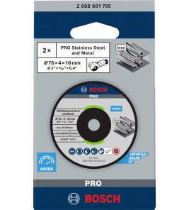 2 MEULES PRO METAL INOX 76X4X10MM
