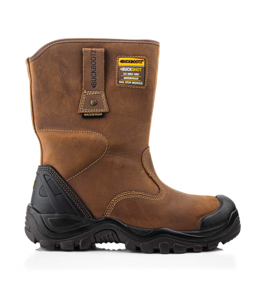 BUCKBOOTZ BUCKSHOT BSH010BR WERKLAARS S3 DARK BROWN ANTISLIP WATERDICHT MT 47