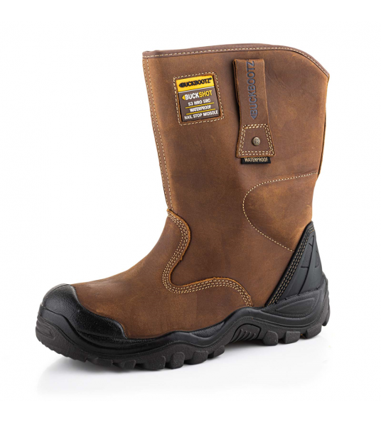 BUCKBOOTZ BUCKSHOT BSH010BR WERKLAARS S3 DARK BROWN ANTISLIP WATERDICHT MT 41