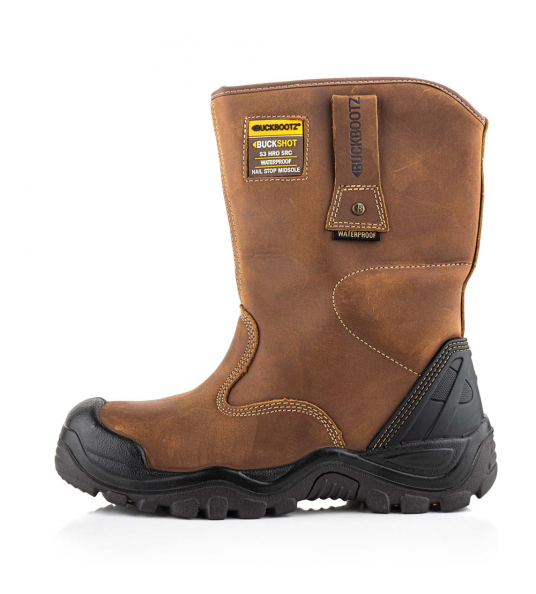 BUCKBOOTZ BUCKSHOT BSH010BR WERKLAARS S3 DARK BROWN ANTISLIP WATERDICHT MT 41