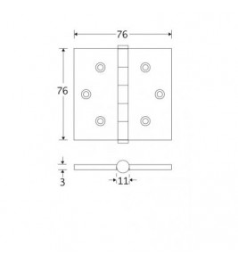 KOGELLAGER SCHARNIER REH 76X76MM MGO VLA