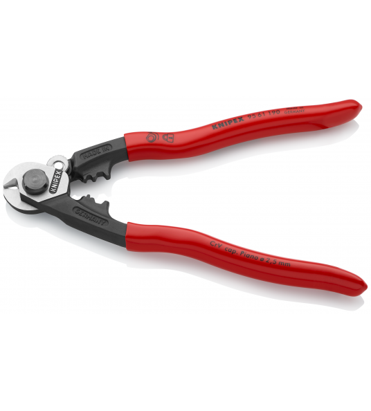 KNIPEX 95 61 190 STAALDRAADSCHAAR GEPOL/KUNSTSTOF 190 MM