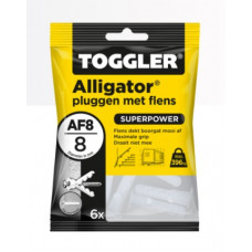 TOGGLER PLUG ALLIGATOR AF8 8X40MM M/FLENS (6 STUKS)