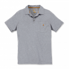 103569034 FORCE COTTON DELMONT POCKET POLO HEATHER GREY S