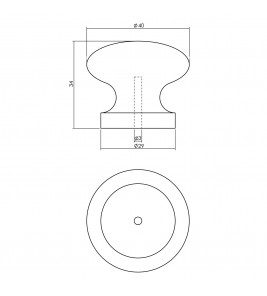 KNOP 40MM GRENENHOUT