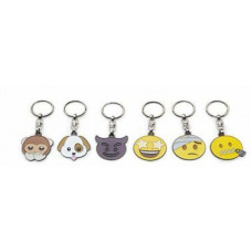 SLEUTELHANGER EMOJI SMILEY - ASSORTIMENT SET MET 12 STUKS (6X2)